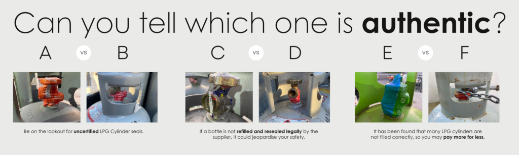 How to know if you are using a safe and authentic LP Gas filled bottle